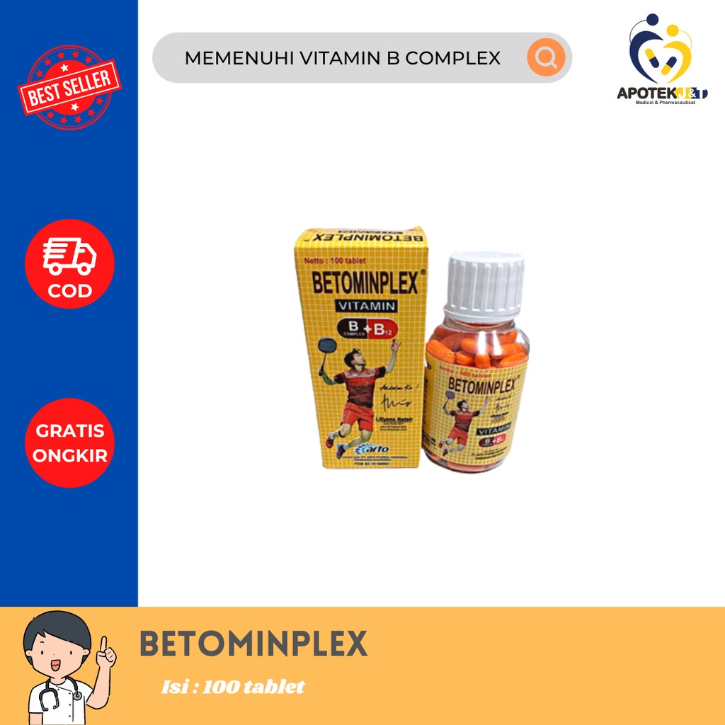 Jual BETOMINPLEX BOTOL 100 TAB / VITAMIN B COMPLEX VITAMIN B12 | Shopee ...