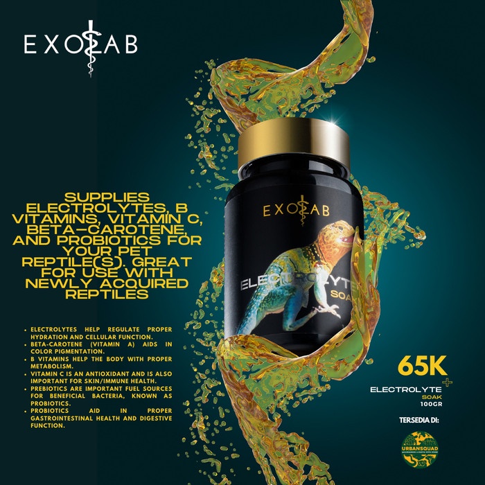 Jual EXOLAB ELECTROLYTE SOAK 100GR VITAMIN RENDAM REPTILE KURA KADAL ...