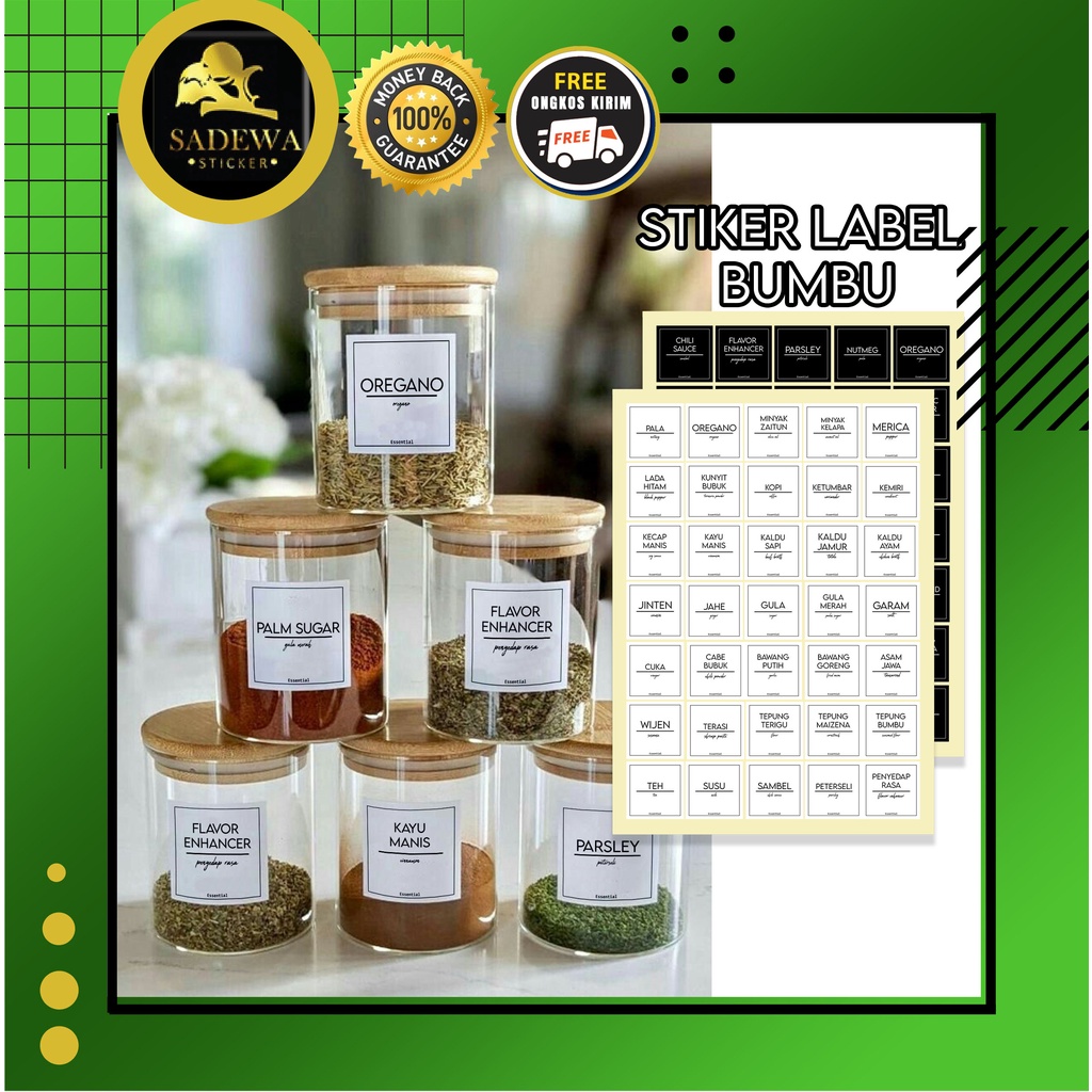 Jual Sticker Label Bumbu Stiker Toples Penyimpanan Penanda Makanan ...