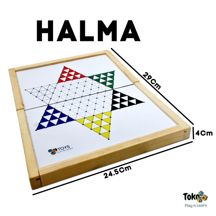 Jual Mainan Anak Keluarga Family Board Game Halma Chinese Checker Kayu ...