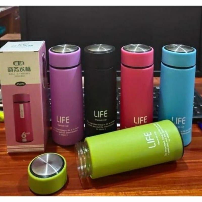 Jual Botol Minum Kaca Life Vakum Cup 450ML | Shopee Indonesia