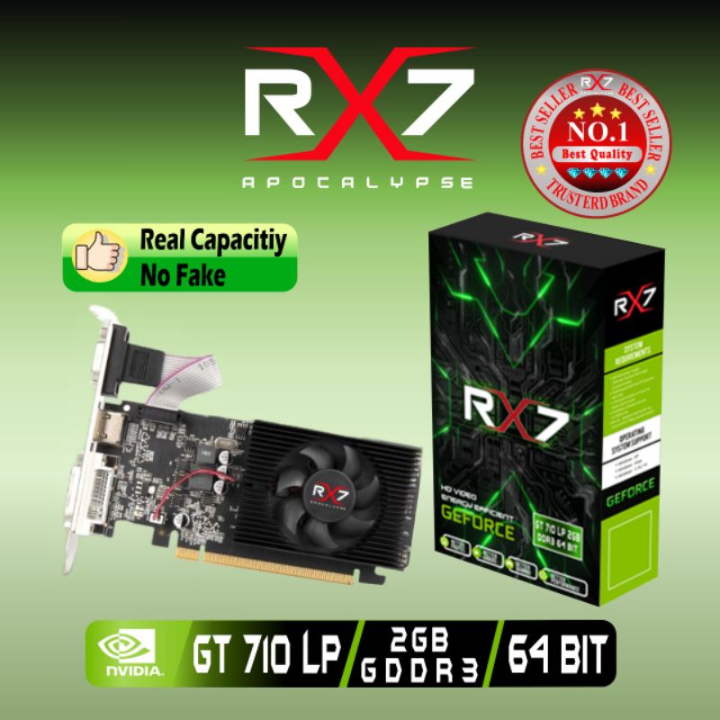 Jual VGA RX7 GT 710 LP 2GB DDR3 64 BIT REAL CAPACITY RESMI | Shopee ...