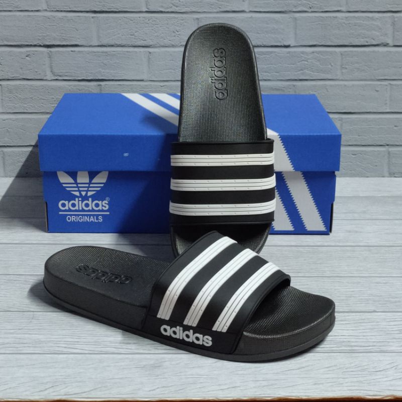 Sandal Pria Import Adidas A35 Slide Hitam Putih 100% Grade Original Made In  Vietnam Ready Size 40 - 44