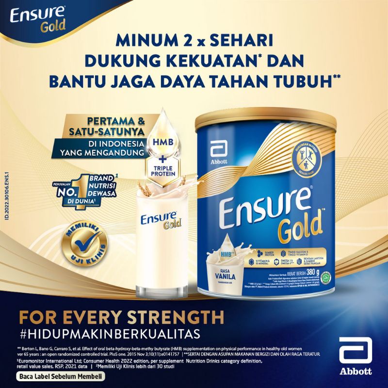 Jual ENSURE GOLD 380 GRAM RASA VANILA | Shopee Indonesia