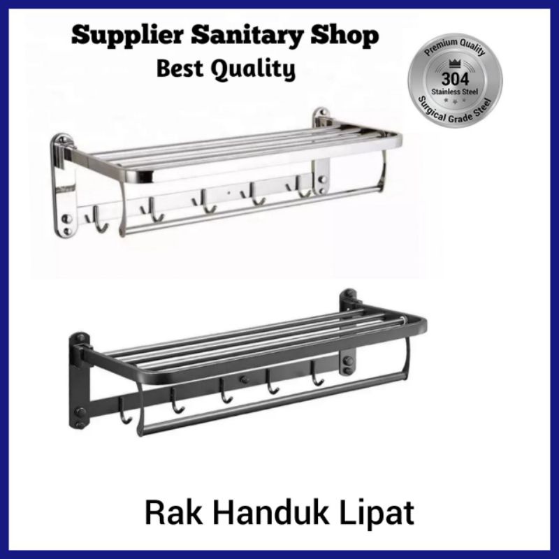 Jual Rak Handuk Lipat Stenlies Rak Kamar Mandi Gantungan Handuk