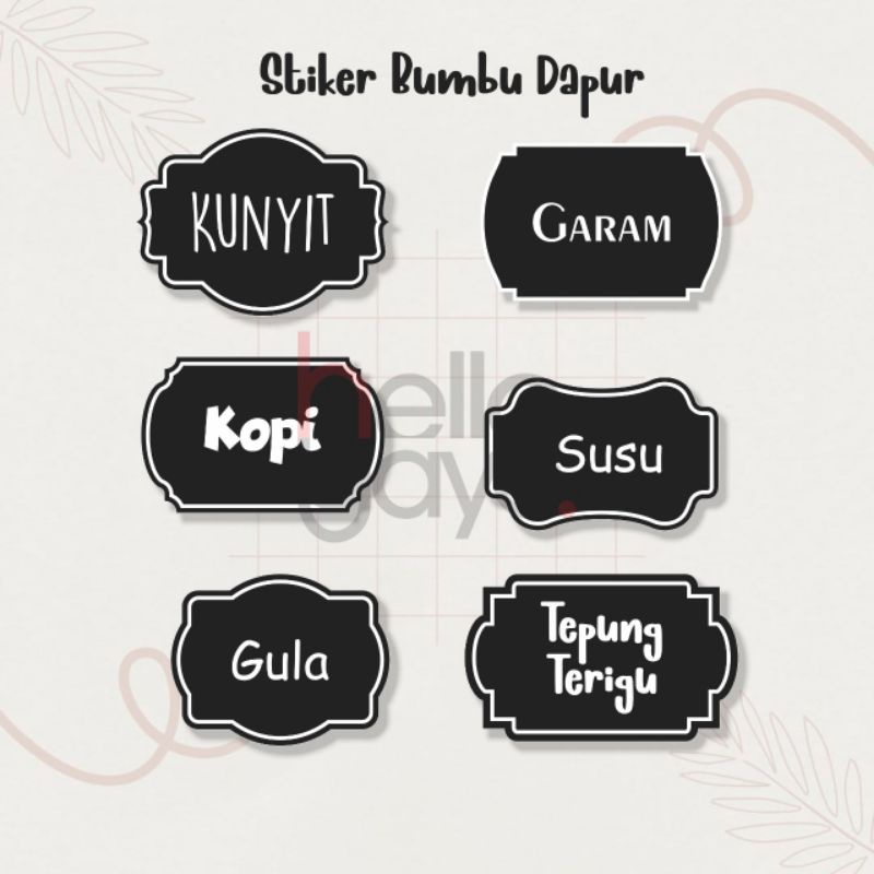 Jual Stiker Bumbu Dapur Stiker Custom Stiker Aesthetic Shopee Indonesia