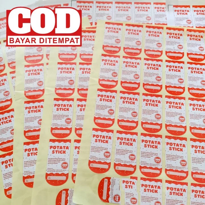 Jual Cetak Stiker Label Makanan Label Kemasan Label Minuman Ukuran A3 Sudah Cutting Pola 5854