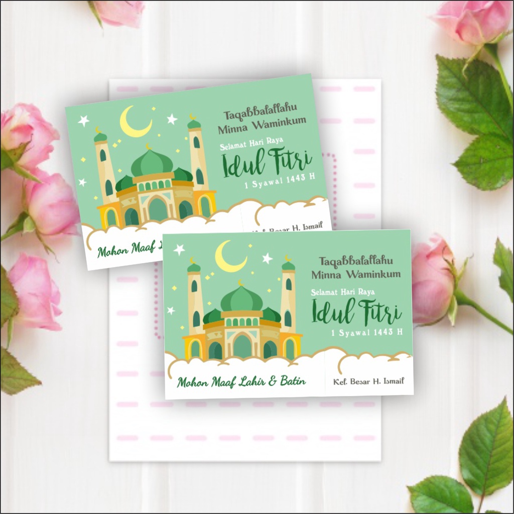 Jual Kartu Ucapan Lebaran Idul Fitri Eid Mubarak Card Harvest Hang Tag