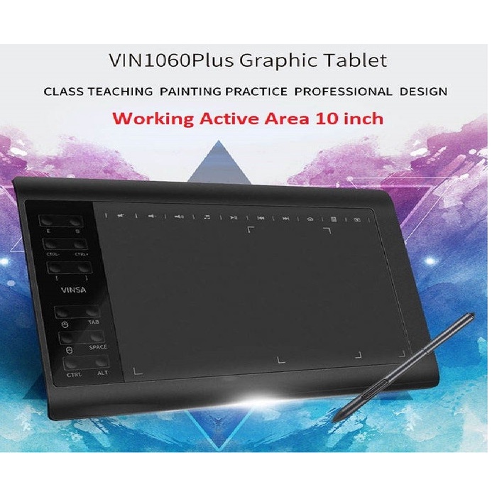 Jual Drawing Drawing Graphic Pen Tablet 10 Inch Vinsa 1060Plus Digital