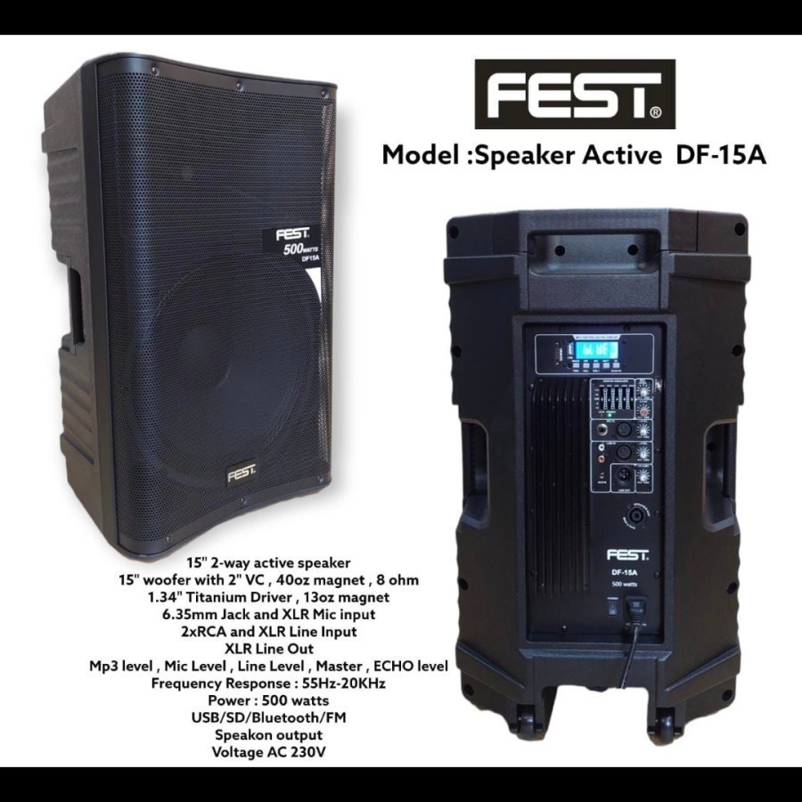 Jual Speaker Aktif Inch Fest Df A Aktiv Df A Watt Original