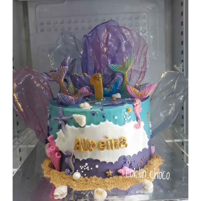 Jual cake mermaid kue ulang tahun putri duyung mermaid custom cake