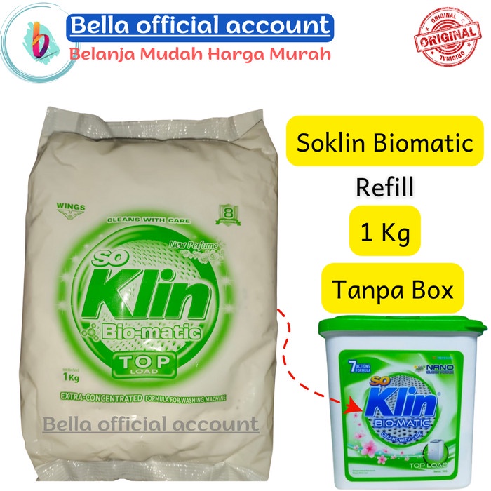 Jual SO KLIN Biomatic Deterjen Bubuk Untuk Mesin Cuci Top Load Refill 1 ...