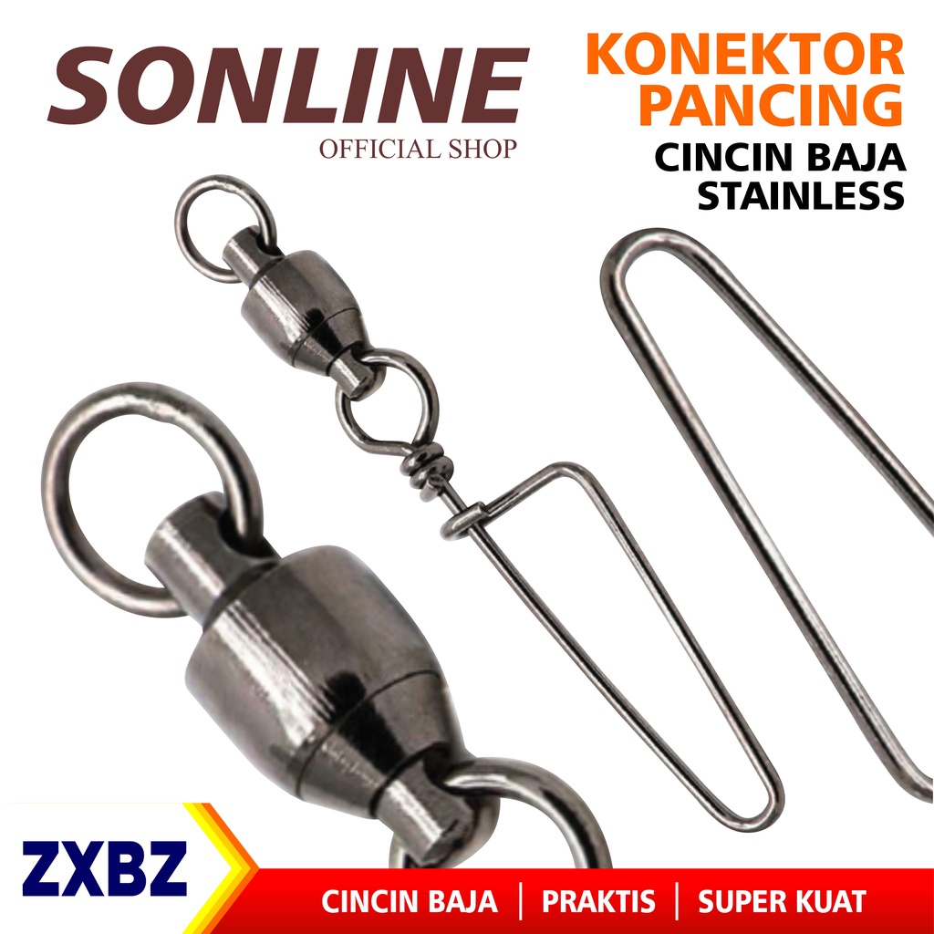 Jual SONLINE ZXBZ Konektor Kili-kili Pancing Rolling Swivel Bahan Stainless  Steel Fishing Gear