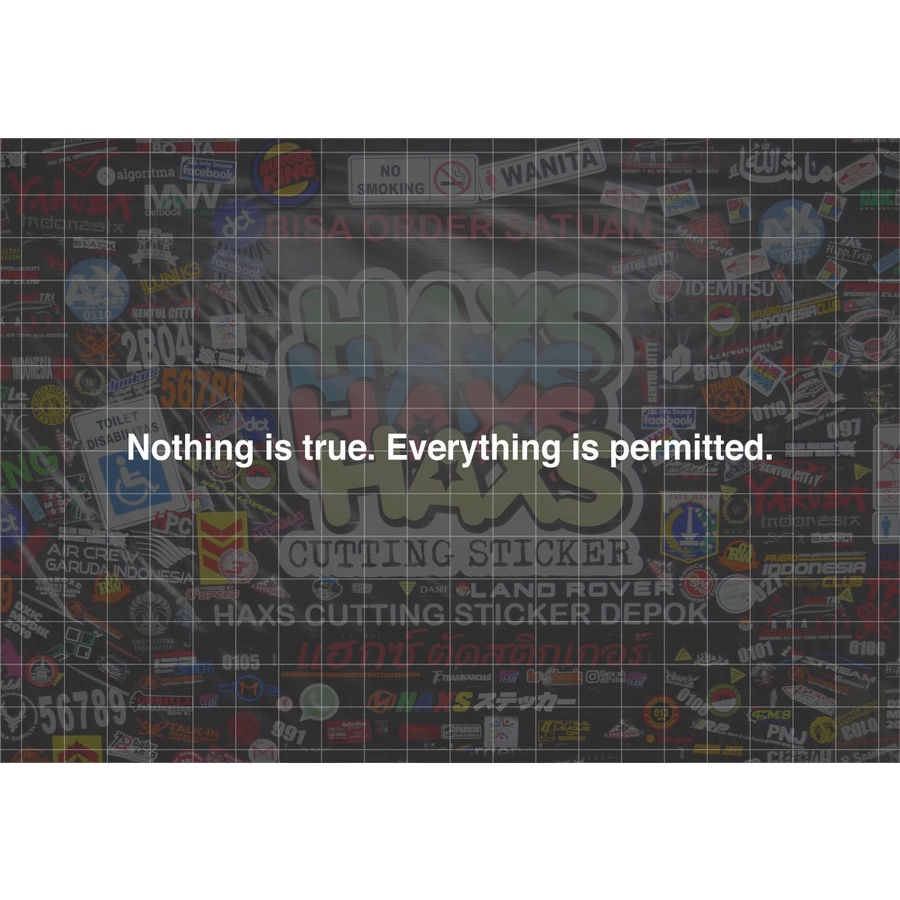 Jual Cutting Sticker Nothing Is True V2 Ukuran 15 Cm Untuk Motor Mobil ...