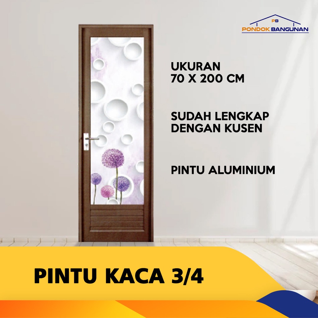 Jual Pintu Aluminium Kaca 3/4 || Pintu Kamar Mandi || Pintu Murah