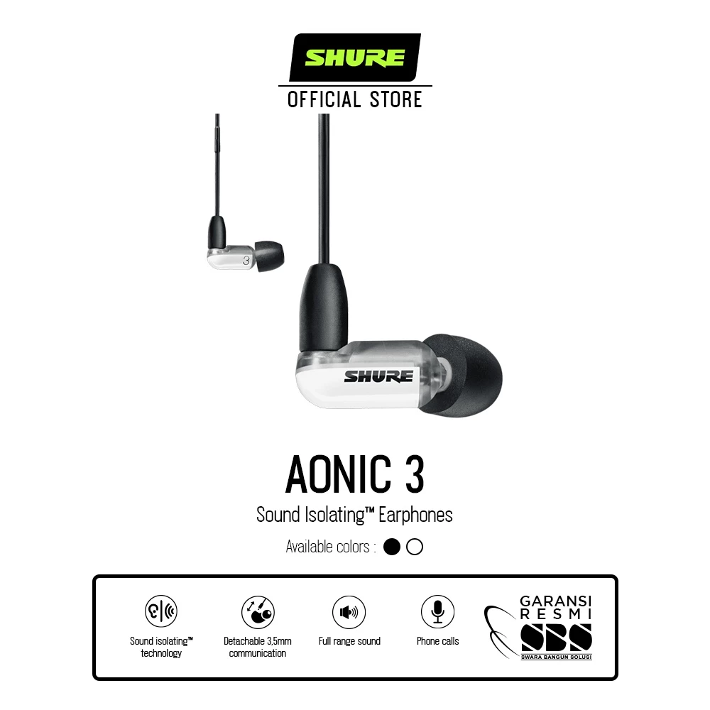 Shure Earphone SE31BAWUNI-A WHITE (AONIC 3)