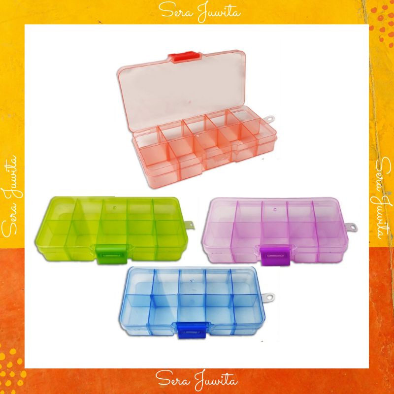 Jual Kotak/ Box Kecil/ Mini 10 sekat Tempat Penyimpanan Kancing Mote ...