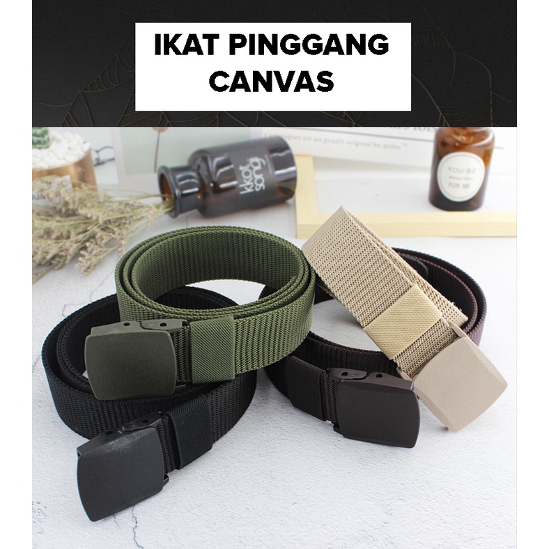 Ikat Pinggang Pria Kain Canvas Gesper Plastik / Metal (MBELT)