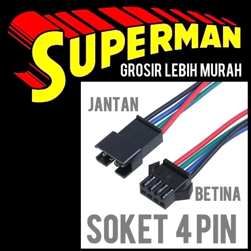 Jual Q Soket Kecil Pin Penyambung Kabel P Hitam Merah Socket