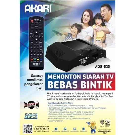 Jual STB Akari Set Top Box TV Converter ADS525 DVBT2+EWS ADS 525