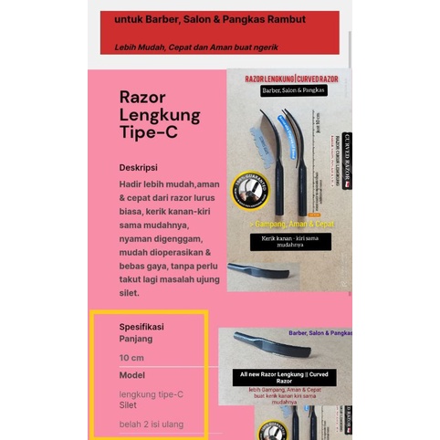 Jual Razor Cukur Lengkung Tipe - C / Curved Razor/ Pisau Cukur Barber ...