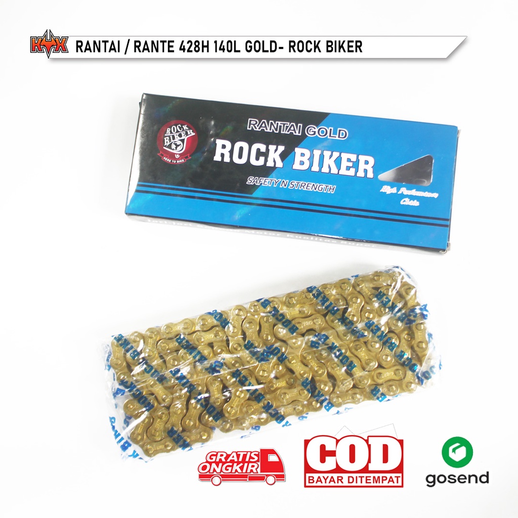 Jual Rantai motor 428H 140L Chain bike Rante motor gold 428H 140L Rock ...