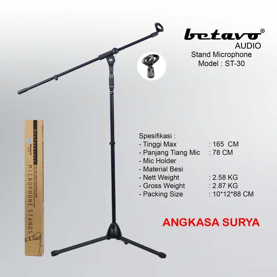 Jual Stand Mic Panjang Betavo St30 St 30 Original Full Besi Lantai Kaki 3 Tiang Mic Cagak Mic 0378