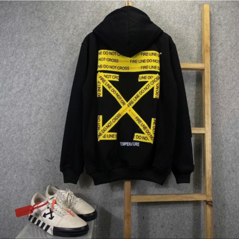 Off white fire line do not cross hoodie online