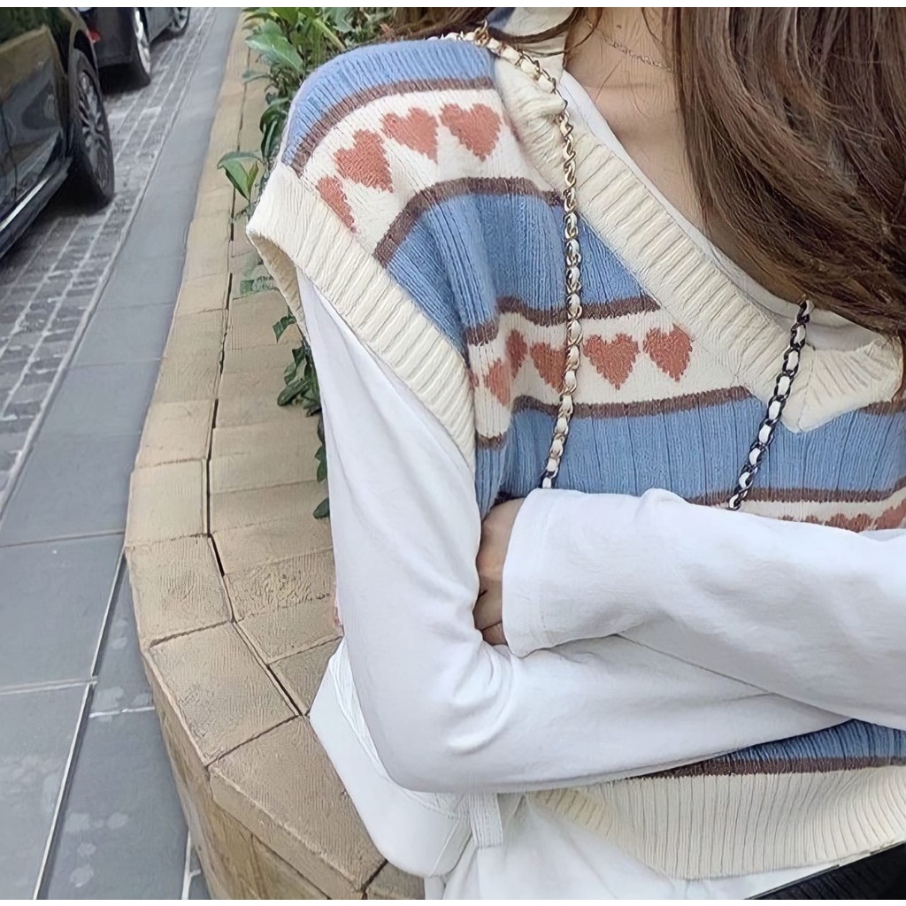 Jual Rompi Style Lovely Vest Wanita Motif Love | Shopee Indonesia