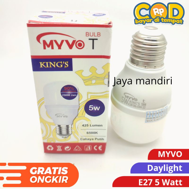 Jual Lampu Led Myvo Kings T Bulb Watt Bergaransi Bersni Shopee