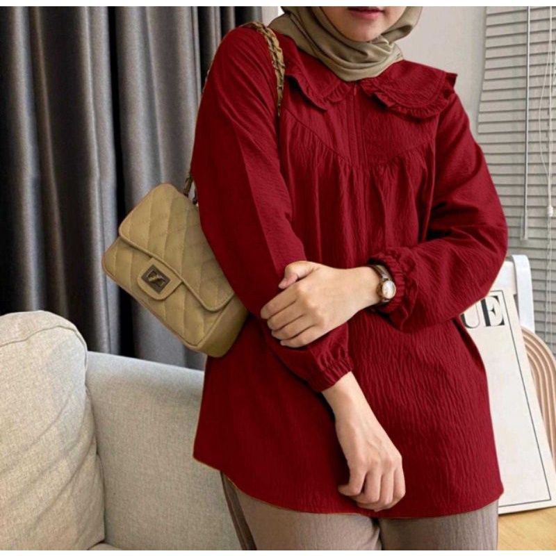 Jual Shanum Blouse Crinkel Airflow Shopee Indonesia