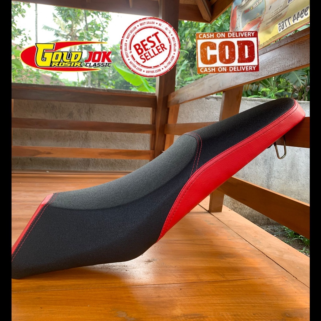 Jual Jok Mio Soul GT double seat Amplas lis warna MERAH - Jok Mio soul