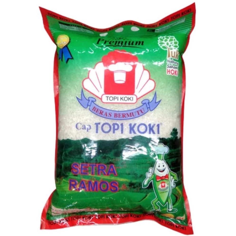 Jual Beras TOPI KOKI 5 kg setra ramos - Beras Bermutu Topi Koki 5kg ...