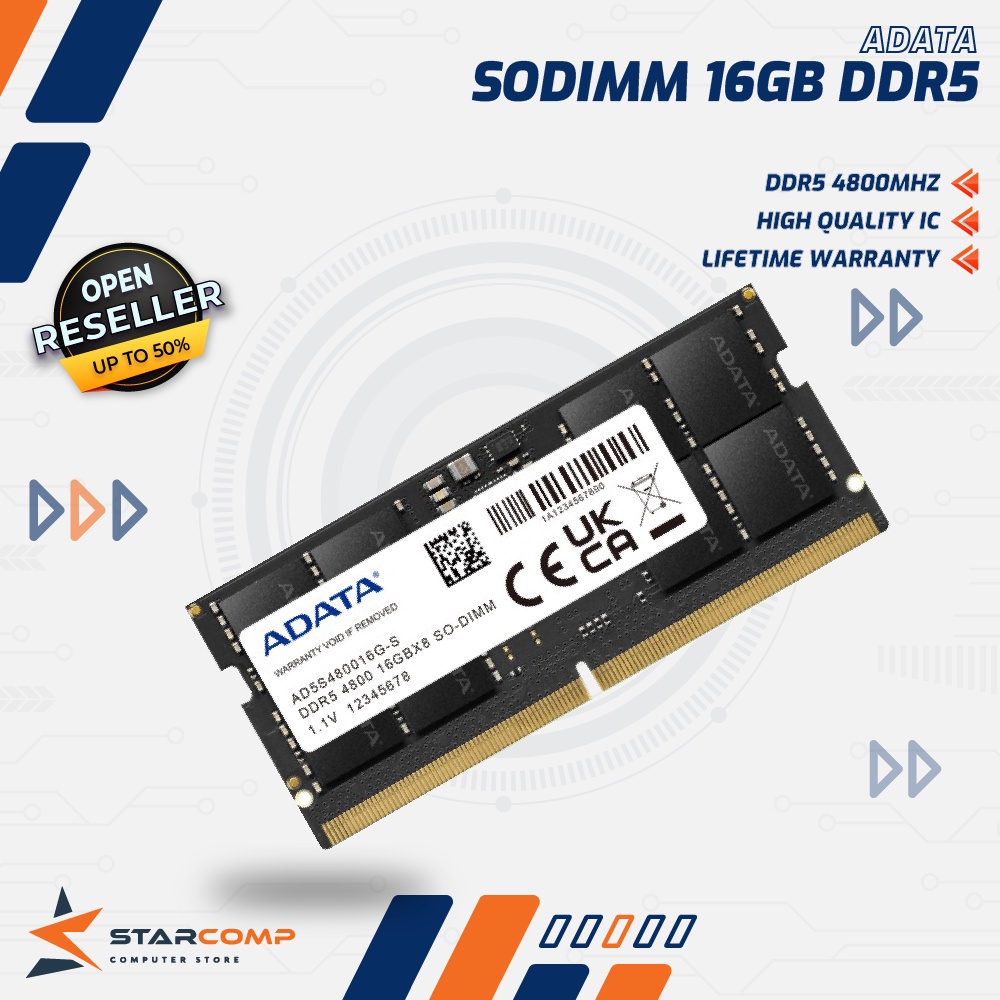 Jual ADATA DDR5 16GB 4800MHz SINGLE SODIMM | Memory RAM Laptop DDR5 ...