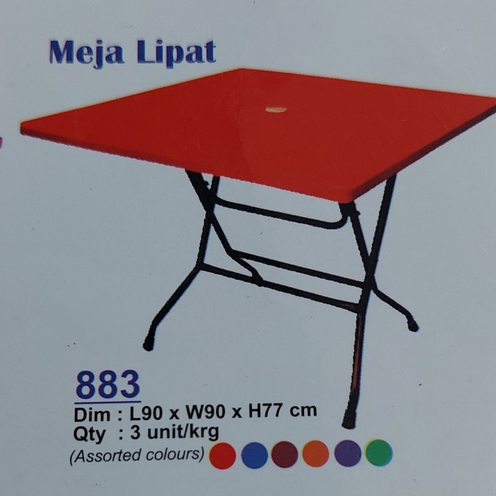 Jual meja lipat phylia 883 warna merah via gojek dan grab | Shopee ...