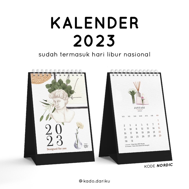 Jual Kadodariku Kalender Meja Estetik 2023 Kalender A5 Premium 2023 Desk Calendar Shopee 