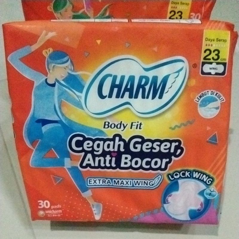 Jual Charm Pembalut Body Fit Extra Maxi Wing Non Wing Isi Pads