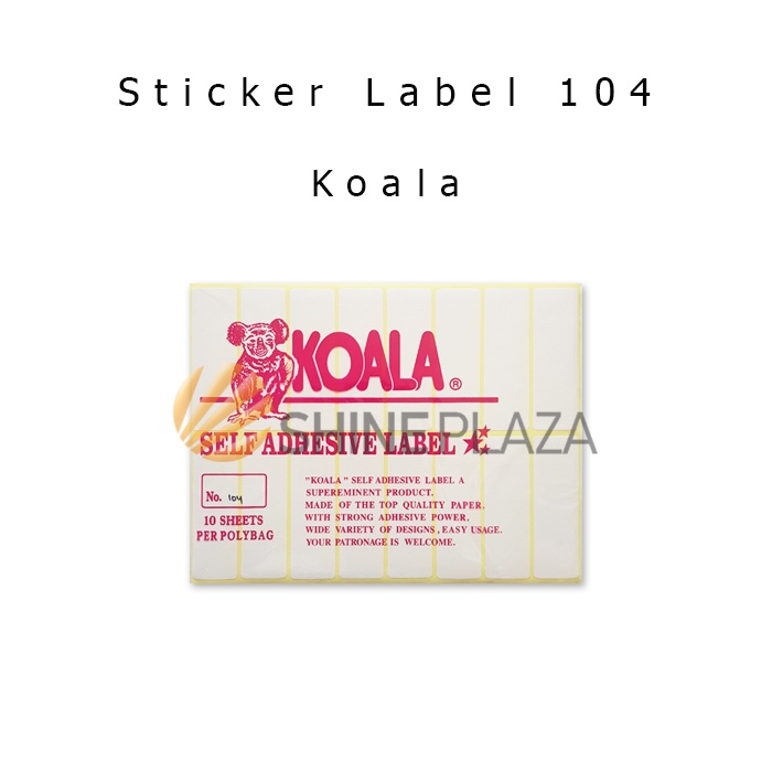 Jual Kertas Stiker Koala Nomor 104 - Label Sticker Paper No 104 Untuk ...