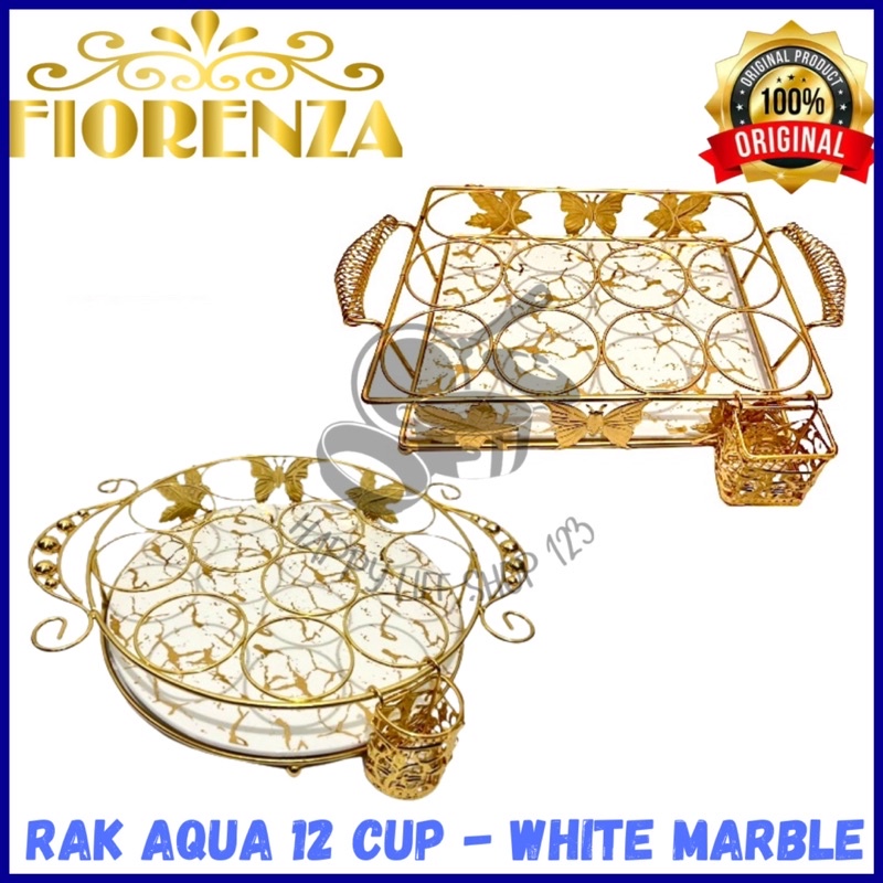 Jual Rak Aqua 12 Lubang Stainless Gold White Marble Fiorenza Rak Aqua Bulat Fiorenza Rak 4735