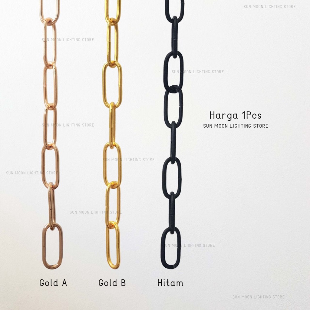Jual Rantai untuk lampu gantung warna gold dan hitam (size medium) hias ...