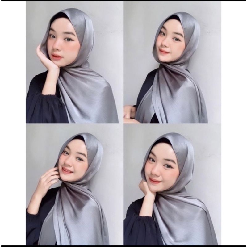 Jual PASHMINA SILK SILVER | Shopee Indonesia