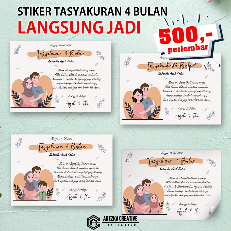 Jual Stiker Tasyakuran Kehamilan 4 Bulan Shopee Indonesia