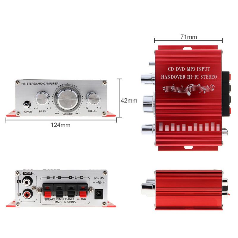 Jual Ampli Mini HiFi Stereo Power Amplifier 12V 20W 2 Channel Power