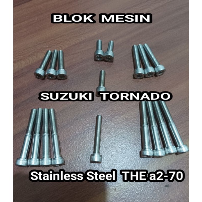 Jual Baut Block Mesin Tornado Blok Set Bak Kopling Original L Stainless