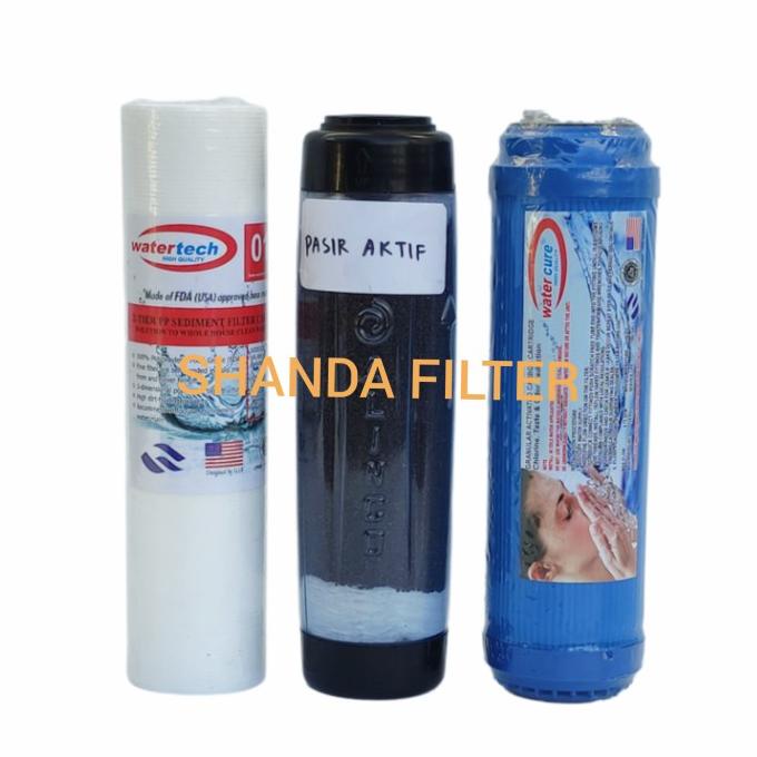 Jual Paket Sparepart Filter Air Berbesi 3 Tahap Putih Shopee Indonesia