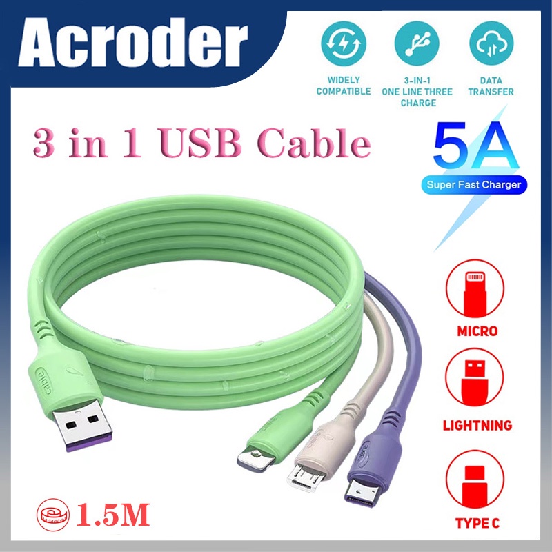 Jual Acroder Kabel Data Kabel Usb In Universal M Kecepatan Pengisian Daya Super Cepat A