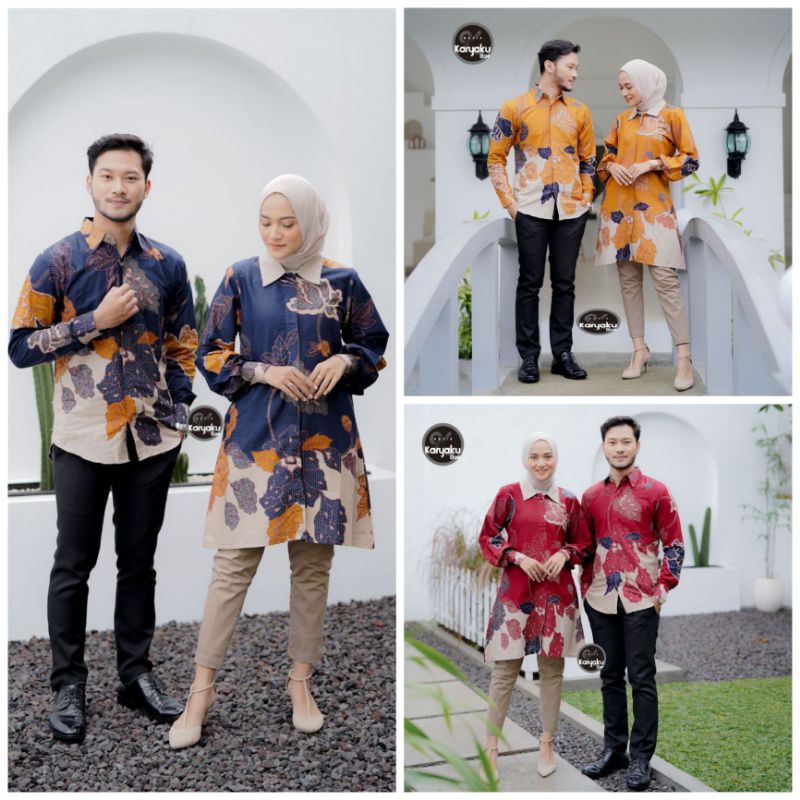 Jual Batik Couple Tunik Batik Couple Batik Couple Modern | Shopee Indonesia