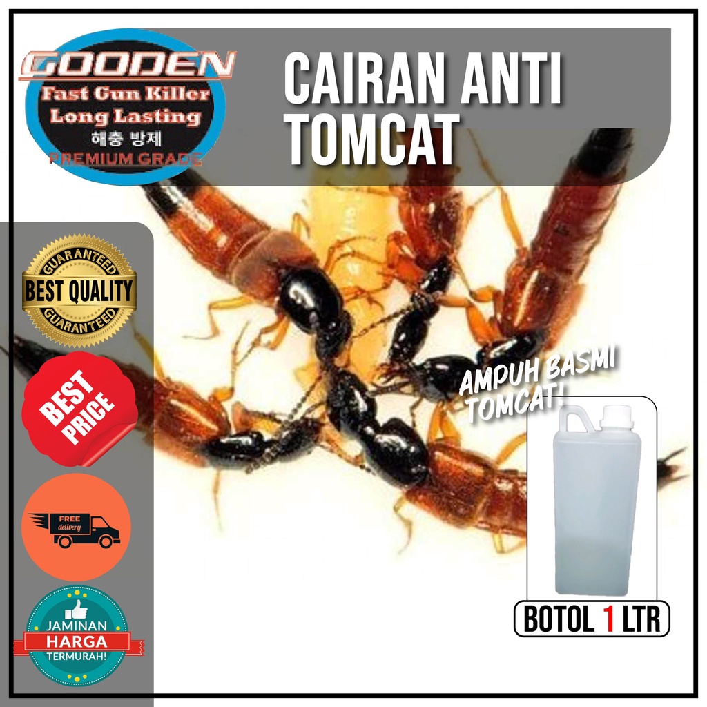 Jual racun cairan pembasmi tomcat 1 liter gooden racun pengusir tomcat