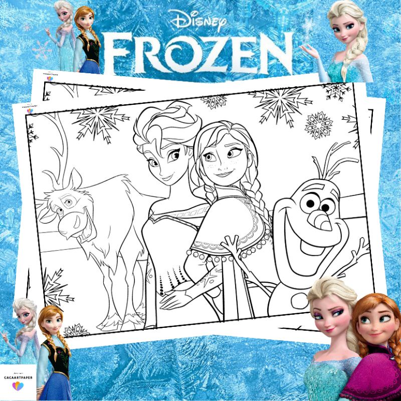 Jual KERTAS MEWARNAI / KERTAS GAMBAR / FROZEN / KERTAS MEWARNAI ANAK