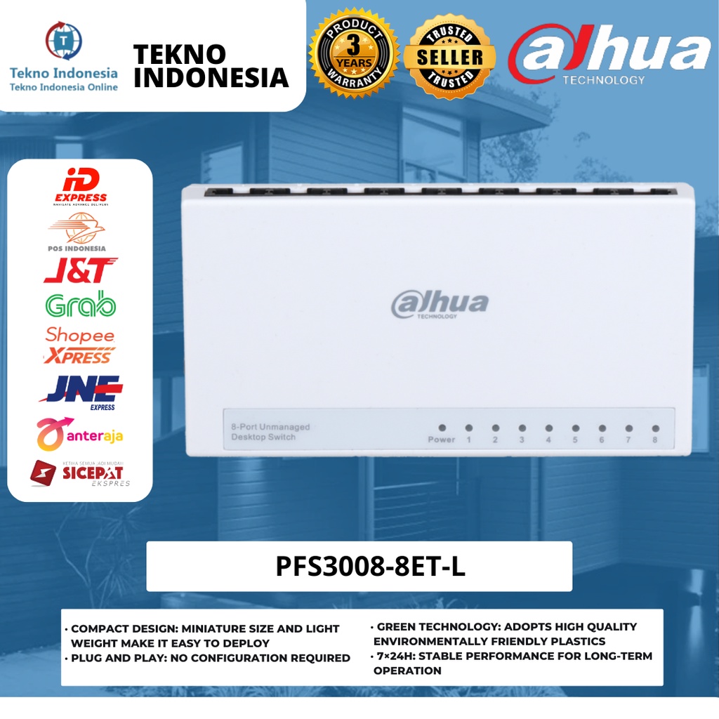 Jual Dahua Pfs Et L Port Desktop Fast Ethernet Switch Hub Original Shopee Indonesia